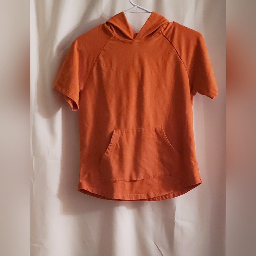 Orange Short Sleeve Hoodie
